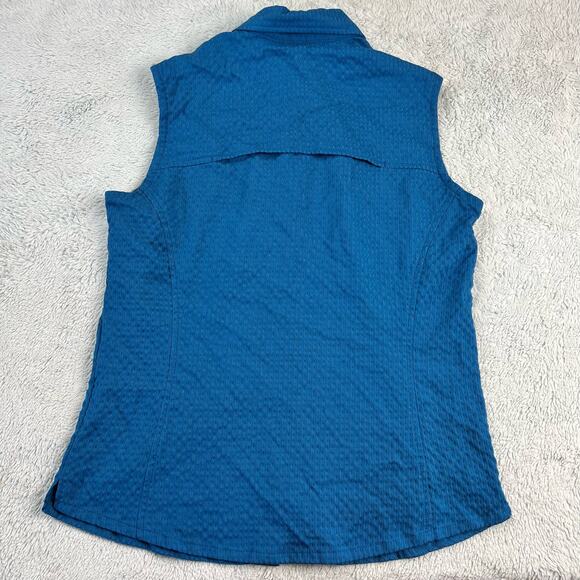 Nike ACG women's Blue button Down Tank top Blouse Shirt size Medium Pockets - Picture 2 of 7